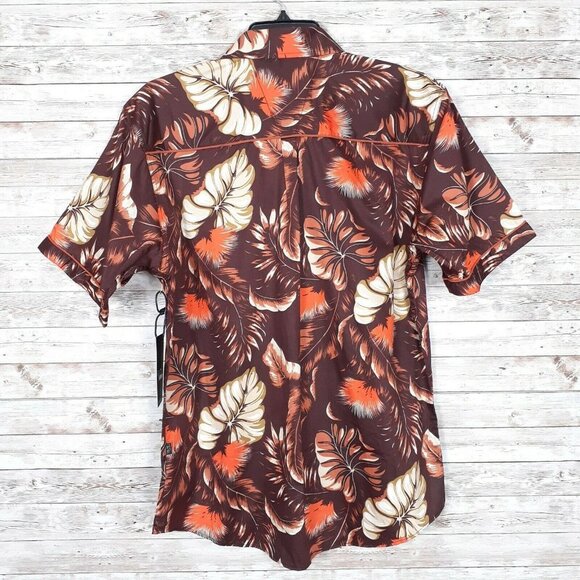 Veno Mens Button Down Shirt XL Tropical Leaves 340 - Picture 2 of 5